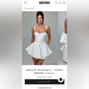 Babyboo Emelie Playsuit Dress With Giant Bow - Ivory